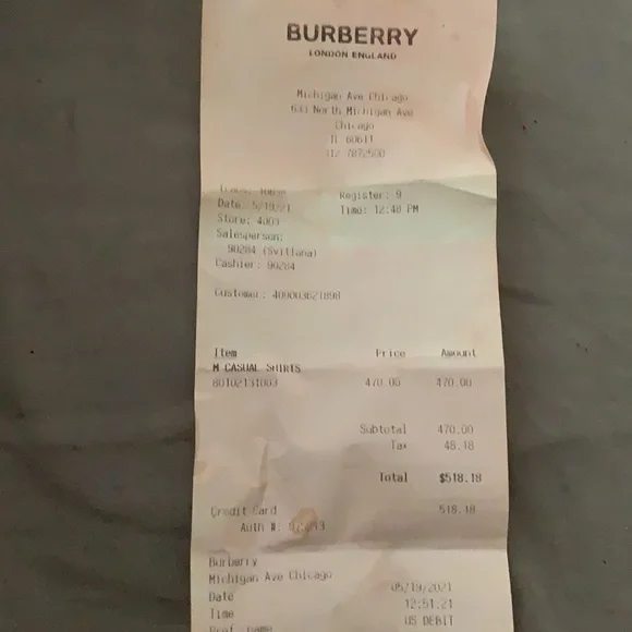 Burberry button down medium brown shirt